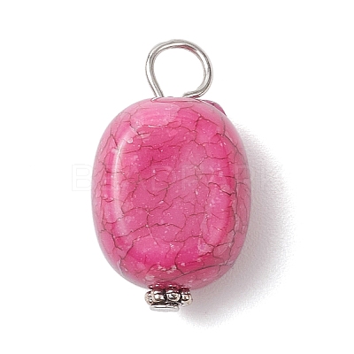 Crackle Opaque Acrylic Imitation Turquoise Pendants PALLOY-JF04257-1