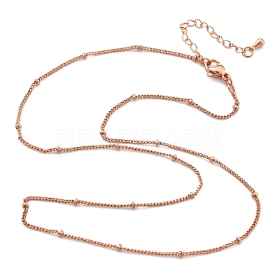 2MM Brass Satellite Chain Necklaces for Women NJEW-D302-49RG-1