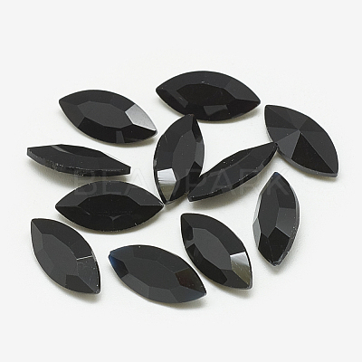 Pointed Back Glass Rhinestone Cabochons RGLA-T083-9x18mm-02-1