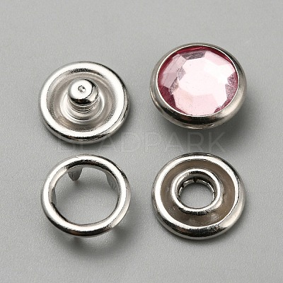 4Pcs Brass & Resin Snap Button BUTT-WH0028-79A-1