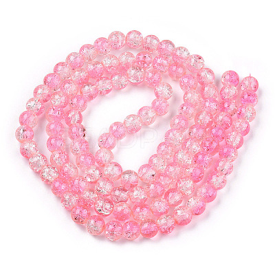 Baking Paint Crackle Glass Bead Strands CCG-S001-8mm-09-A-1