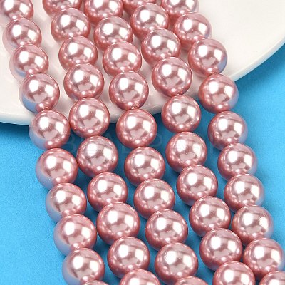 Electroplated Shell Pearl Beads Strands BSHE-G041-10mm-05-1