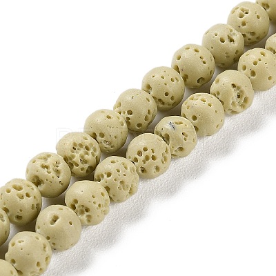 Synthetic Lava Rock Dyed Beads Strands G-H311-08A-01-1