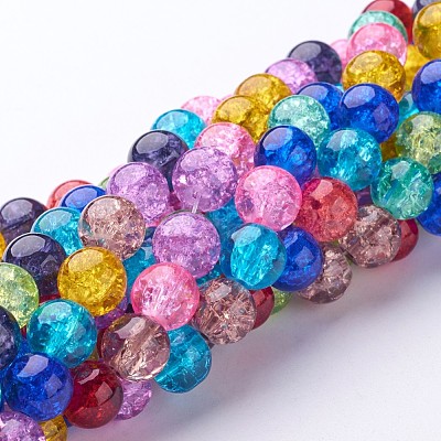 Crackle Glass Beads Strands GGM004-1