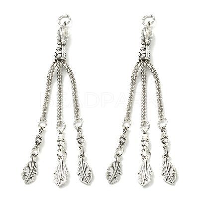 Tibetan Style Alloy Feather Tassel Big Pendants FIND-YW0003-92F-1
