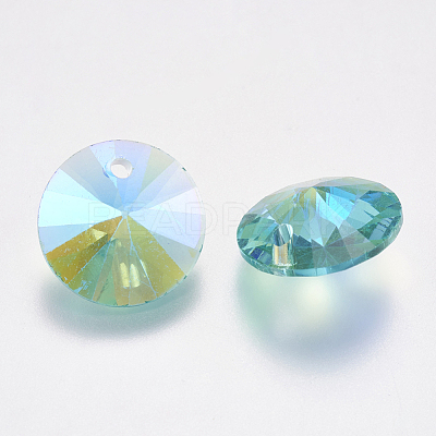 Faceted Glass Rhinestone Charms RGLA-F049-8mm-202PS-1