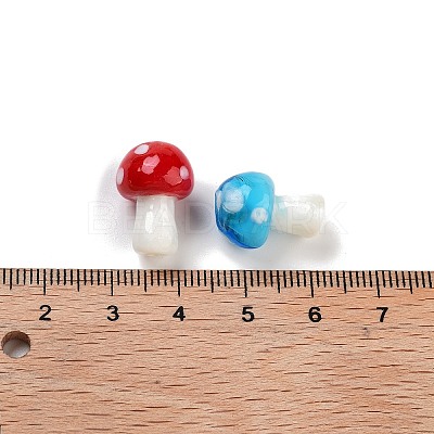 Mushroom Handmade Lampwork Beads Strands LAMP-R116-03-1