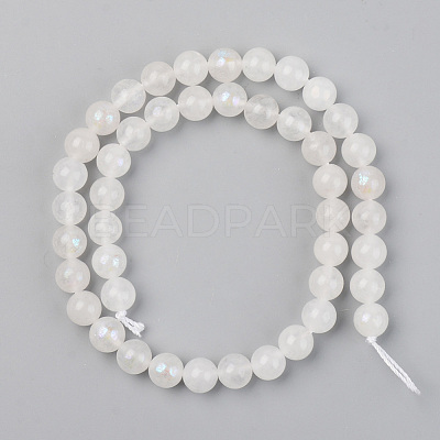 Electroplated Natural White Moonstone Beads Strands G-S369-012C-C-1