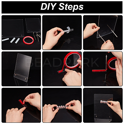 2 Set 2 Style Transparent Acrylic Wearing Armor Display Board DIY-FG0005-37-1