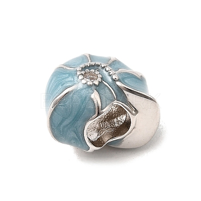 925 Sterling Silver Enamel European Beads STER-Z013-03P-1