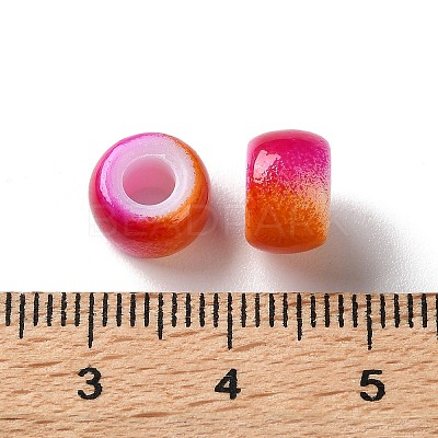 Spray Painted ABS Plastic European Beads KY-G033-02A-10-1