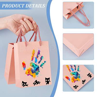 Folding Paper Gift Bags with Handle ABAG-WH0045-21D-1