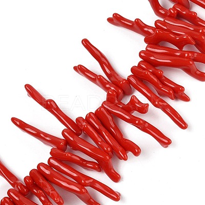 Opaque Acrylic Imitation Coral Beads Strands SACR-P033-01A-06-1
