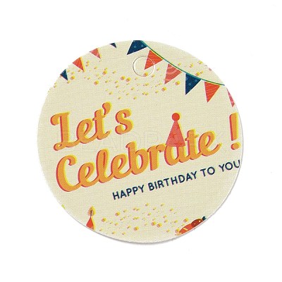Happy Birthay Kraft Paper Gift Tags DIY-D056-01G-1