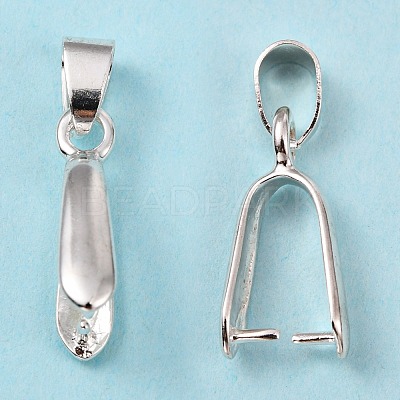 Silver Color Plated Brass Ice Pick Pinch Bails X-KK-K802-S-1