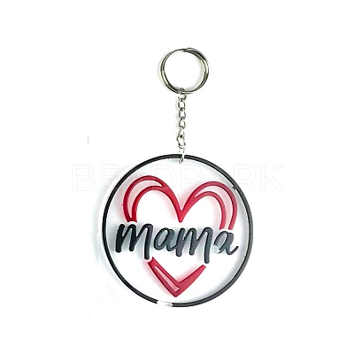 DIY Mother's Day Theme Flat Round Pendant Silicone Molds LS-SIMO-H010-02J-1