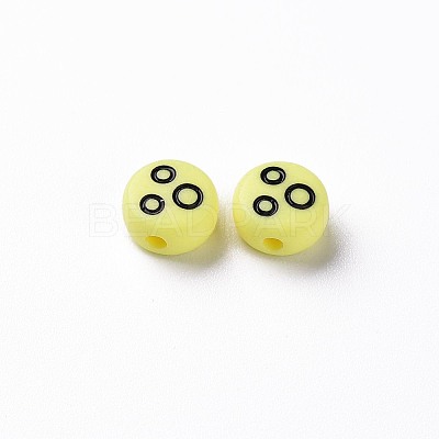 Opaque Champagne Yellow Acrylic Beads X-MACR-N008-42-C10-1