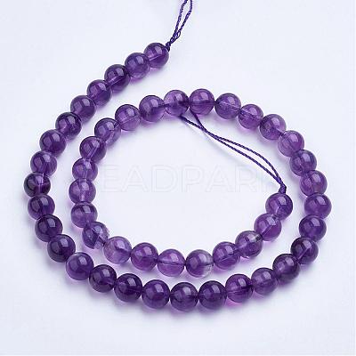 Natural Amethyst Bead Strands G-F422-02-8mm-1