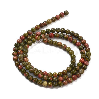 Natural Unakite Beads Strands G-G143-A04-01-1