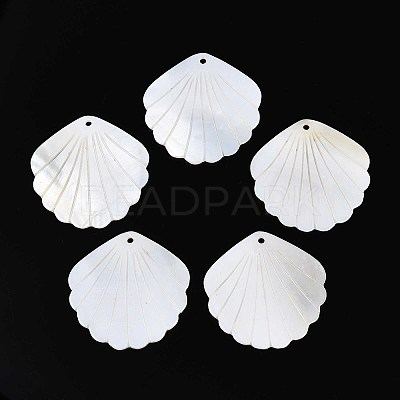 Carved Natural Freshwater Shell Pendants SHEL-T020-62C-1