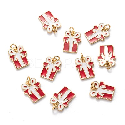 Real 18K Gold Plated Brass Enamel Pendants KK-A154-16G-1