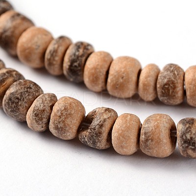Natural Coconut Rondelle Bead Strands X-COCB-O001-12-1