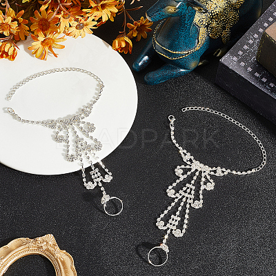 2Pcs Crystal Rhinestone Tennis Ring Bracelet BJEW-CN0001-17C-1