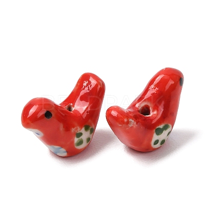 Handmade Printed Porcelain Beads PORC-F005-04B-1-1
