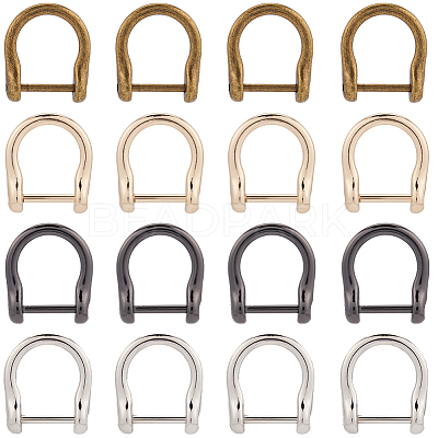 16pcs 4 Colors Alloy D-Ring Anchor Shackle Clasps FIND-GF0006-71-1