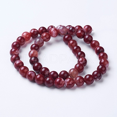 Natural Agate Beads Strands G-G754-04-8mm-1