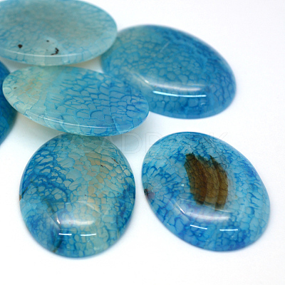 Oval Dyed Natural Crackle Agate Cabochons X-G-R349-30x40-01-1
