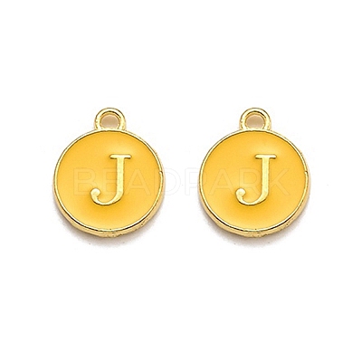 Golden Plated Alloy Enamel Charms LS-ENAM-Q437-13J-1