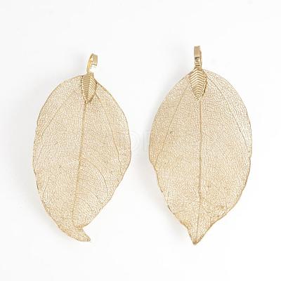 Electroplated Natural Leaf Big Pendants IFIN-Q119-03D-1