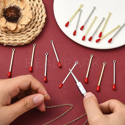 20Pcs 2 Colors Rack Plating Alloy Enamel Pendants FIND-CJ0004-76-1