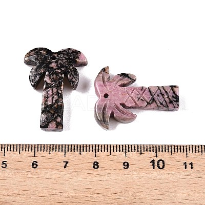Natural Rhodonite Coconut Tree Pendants G-N342-02D-1