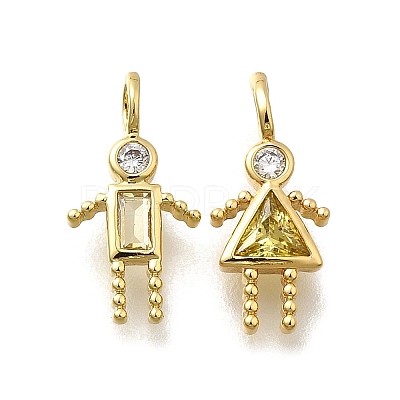 Brass Micro Pave Cubic Zirconia Pendants KK-D339-02G-11-1