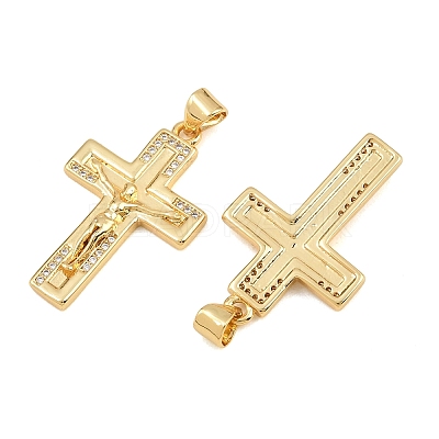 Easter Brass Micro Pave Clear Cubic Zirconia Pendants CU-CBADC6C-09G-02-1