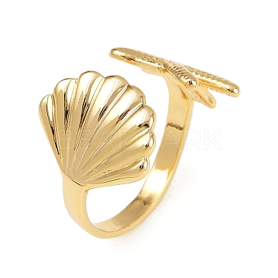 Brass Adjustable Cuff Rings for Women RJEW-B132-02B-G-1