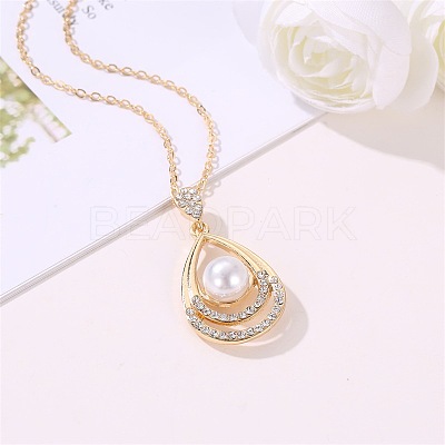 Teardrop Alloy Crystal Rhinestone Stud Dangle Earrings & Pendant Necklaces Sets WGE0910-01-1