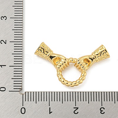 Brass Micro Pave Cubic Zirconia Fold Over Clasps KK-P277-42G-1