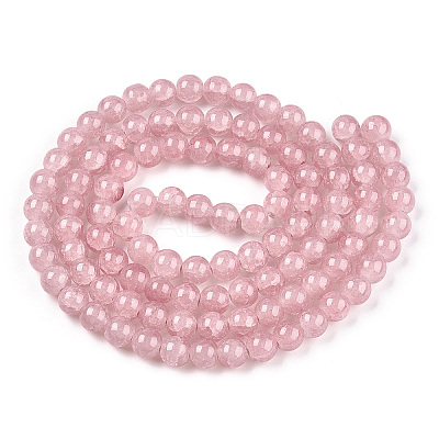 Baking Paint Crackle Glass Bead Strands DGLA-Q023-8mm-YS7-1