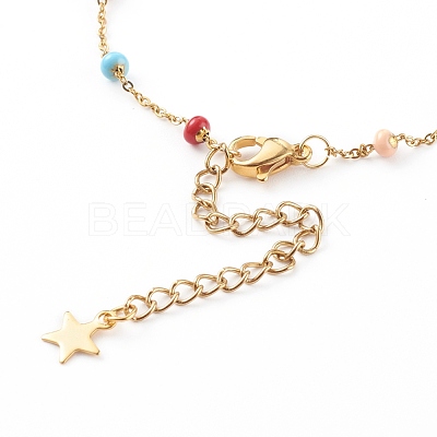 Stainless Steel Satellite Chain Anklets AJEW-AN00422-1