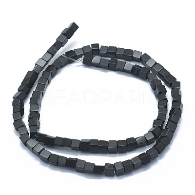 Natural Black Stone Beads Strands G-F631-C14-1
