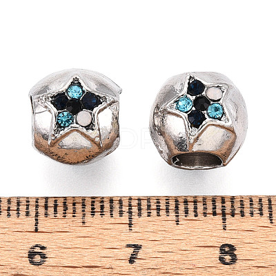 Alloy Rhinestone European Beads FIND-N009-11P-1