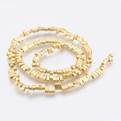 Electroplated Synthetic Non-magnetic Hematite 2-Hole Beads Strands G-E495-11A-02-1