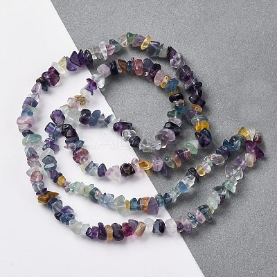 Natural Fluorite Chip Bead Strands G-M205-08-1