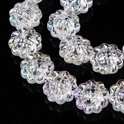Transparent Electroplate Glass Beads Strands EGLA-N012-16-1