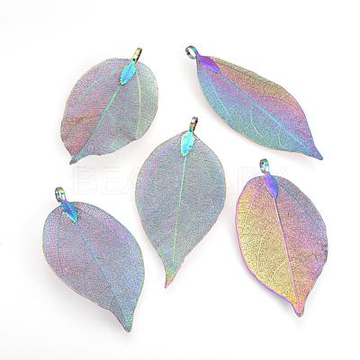 Electroplated Natural Leaf Big Pendants IFIN-Q119-03L-1