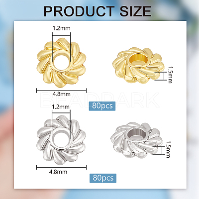 160Pcs 2 Colors Alloy Spacer Beads FIND-BC0004-91-1