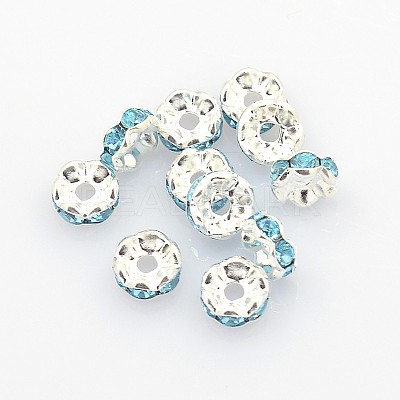 Brass Grade A Rhinestone Spacer Beads RSB028NF-13-1